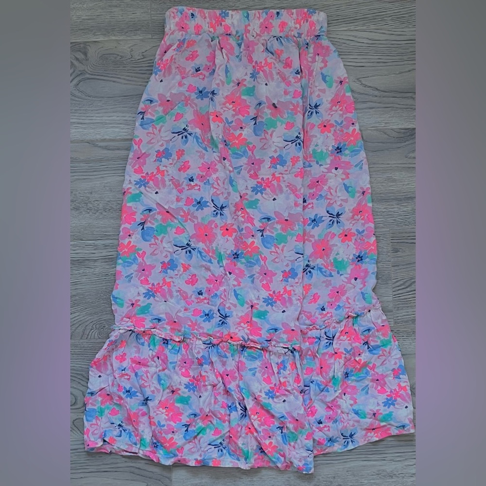 Girls Long Floral Skirt